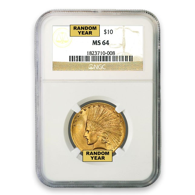 $10 Indian Gold Eagle NGC MS64 (Random)