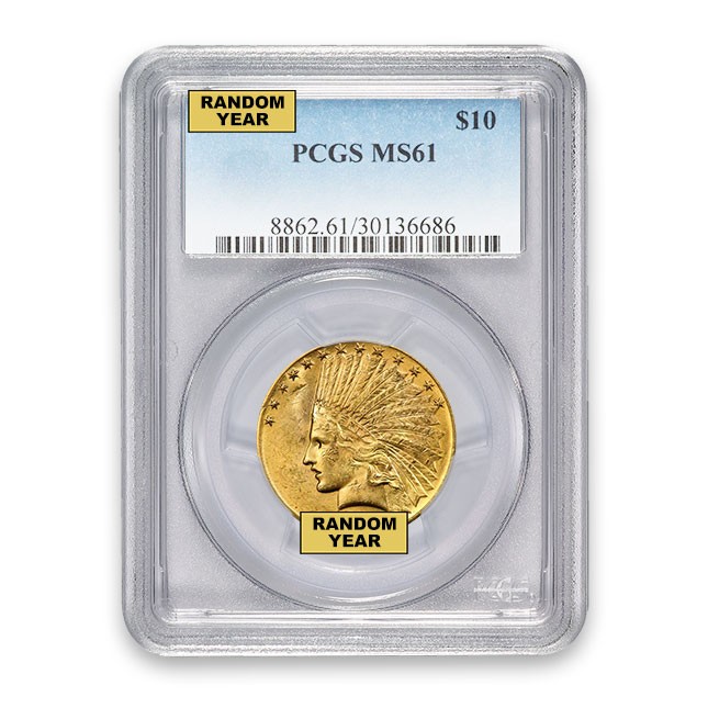 $10 Indian Gold Eagle PCGS MS61 (Random)