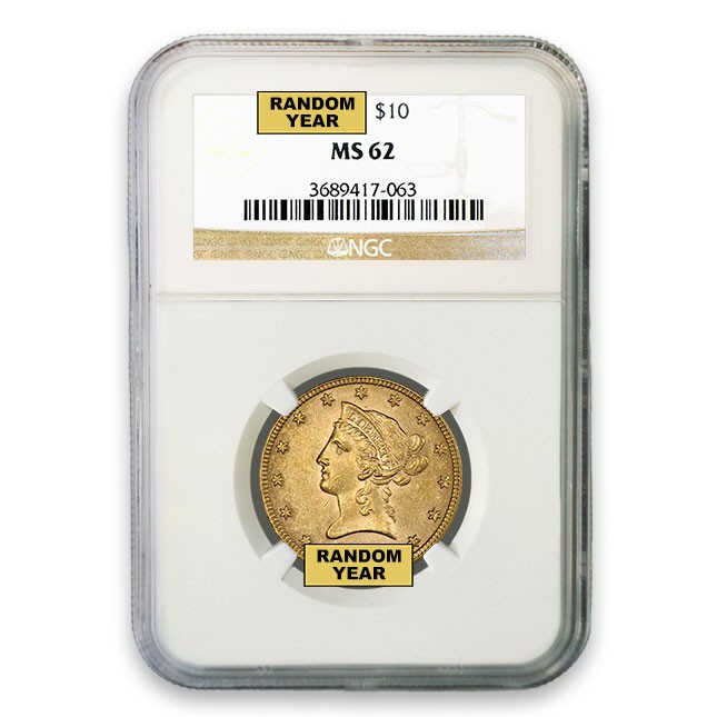 $10 Liberty Gold Eagle NGC MS62 (Random)