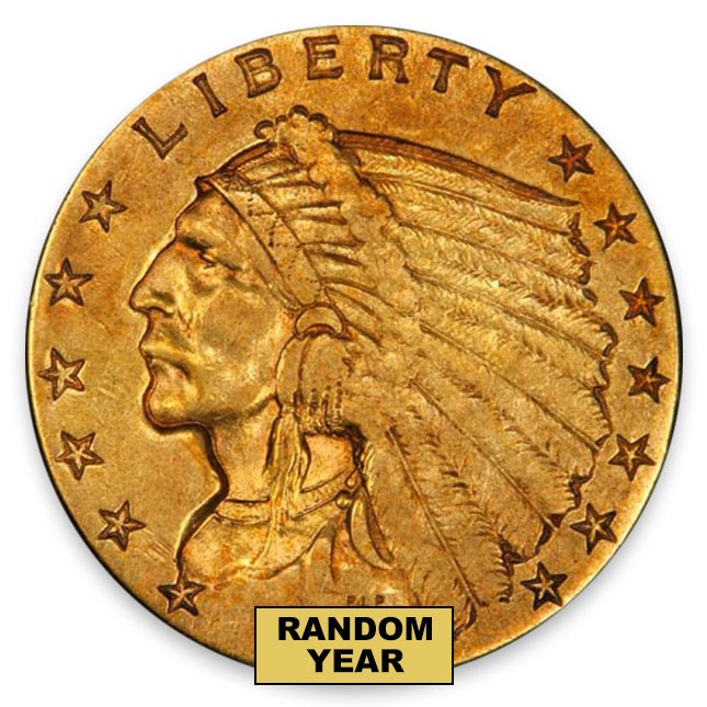 $2.50 Indian Quarter Eagle Extra Fine (XF) Random