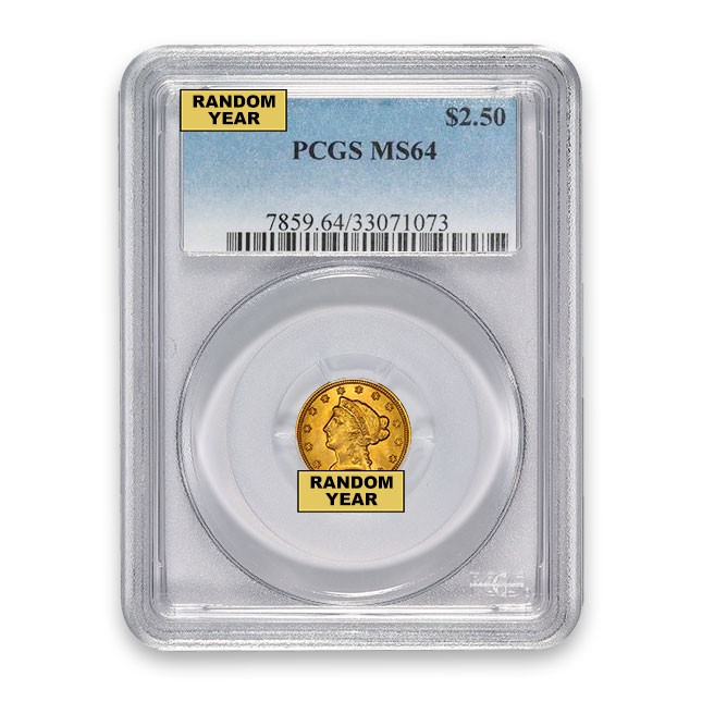$2.50 Liberty Quarter Eagle PCGS MS64 (Random)