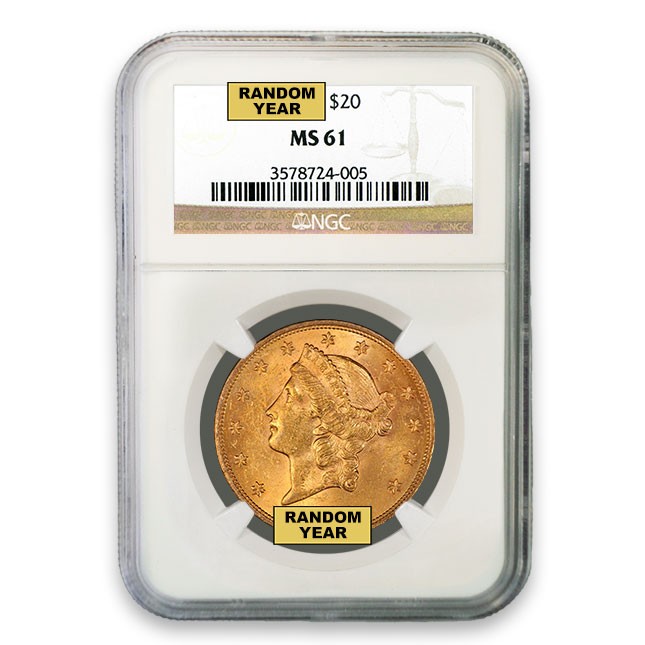 $20 Liberty Gold Double Eagle NGC MS61 Obverse