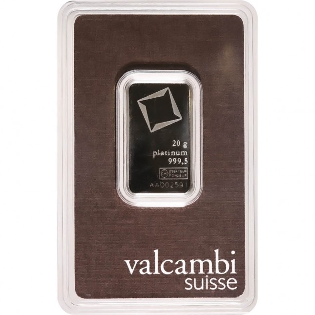 Valcambi 20 Gram Platinum Bar (In Assay)