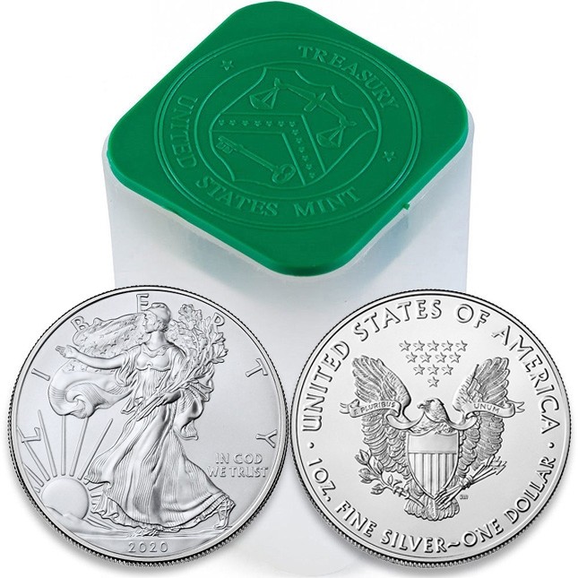 Buy the 2020 American Silver Eagle 20Coin Roll/Tube Monument Metals