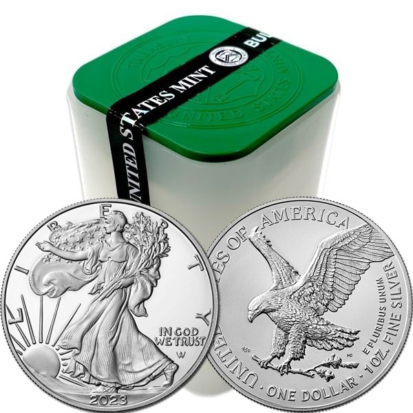 Buy the 2023 1 Oz American Silver Eagle Roll/Tube of 20 (BU) Monument