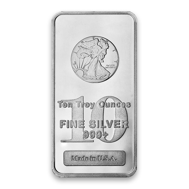 Walking Liberty Design .999 Fine Highland Mint Silver Bar 10 oz 