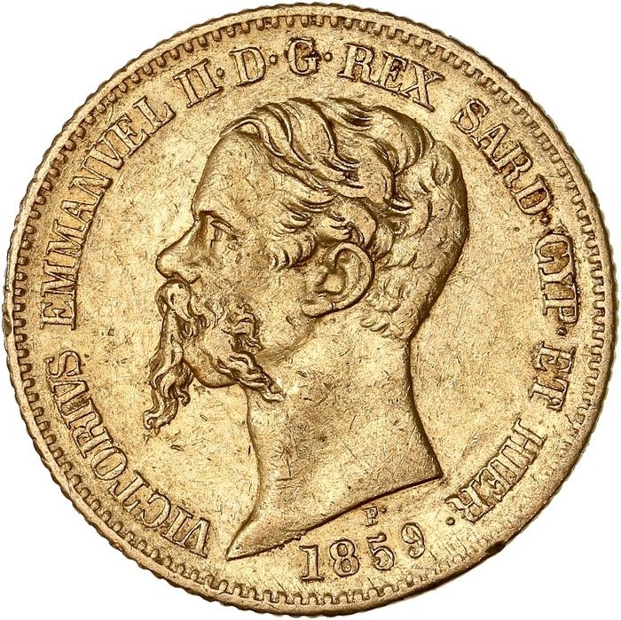 Buy the Italy Gold 20 Lire Sardinia Vittorio Emmanuel II 1850-1861