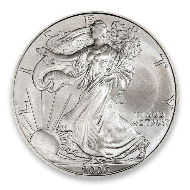 2006 American Silver Eagle Coin From Original Mint Roll.