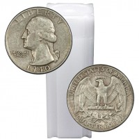 Tube of 90% Silver Washington Quarters - $10 Face Value
