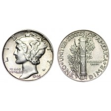 90% Silver Mercury Dimes - $1 Face Value Circulated (10 Coins)