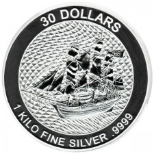 2022 Cook Islands Kilo (32.15 oz) Silver HMS Bounty Coin (BU)