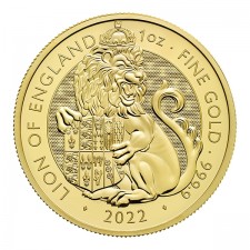 2022 UK 1 Oz Gold Royal Tudor Beasts Lion of England (BU) 