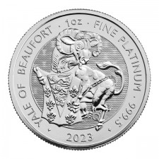 2023 UK 1 Oz Platinum Royal Tudor Beasts Yale Of Beaufort Coin (BU)