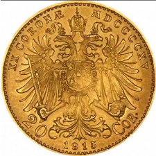 Austria Gold 20 Corona 1915 AU (Restrike)