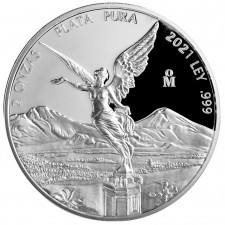 2021 2 Oz Proof Mexican Silver Libertad Coin