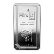 MintID 5 oz Silver Buffalo Bar (BU, AES-128 Encrypted)