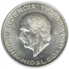 1955-1956 Mexico Silver 10 Pesos Hidalgo Avg Circ (ASW .8359 oz)