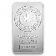 Royal Canadian Mint (RCM) 10 Oz Silver Bar Front