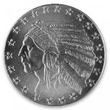 Highland Mint (HM) 1 Oz Incused Indian Silver Round