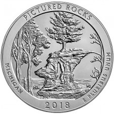 2018 Pictured Rocks 5 Oz Silver ATB Coin (BU)