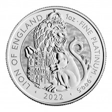 2022 UK 1 Oz Platinum Royal Tudor Beasts Lion of England Coin (BU)