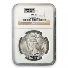 Silver Peace Dollar NGC MS63 (Random)