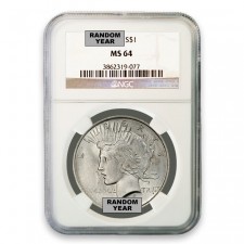 Silver Peace Dollar NGC MS64 (Random)
