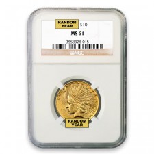 $10 Indian Gold Eagle NGC MS61 (Random)