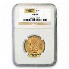 $10 Indian Gold Eagle NGC MS62 (Random)