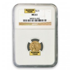 $2.50 Indian Gold Quarter Eagle NGC MS61 (Random)