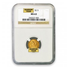 $2.50 Liberty Quarter Eagle NGC MS63 (Random)