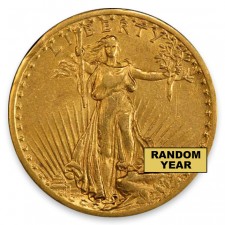 1907-1933 Random Date $20 Saint Gaudens Gold Double Eagle Extremely Fine (XF) Obverse