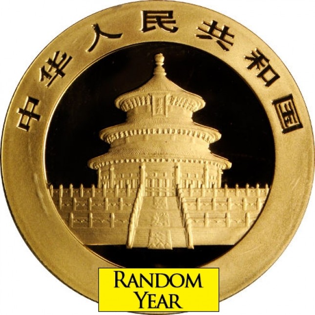 Buy China 1/2 oz Gold Panda Coin BU (Random Date/Sealed) | Monument Metals