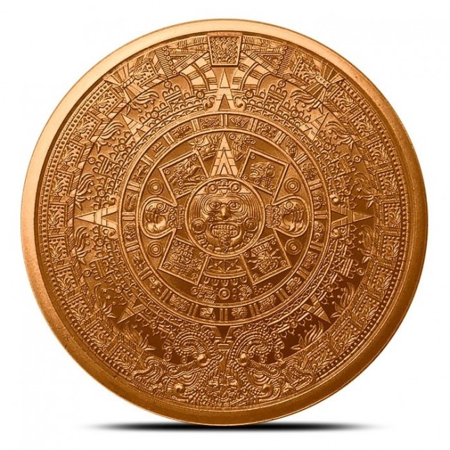Buy 1 oz Aztec Calendar Copper Round (BU) Monument Metals