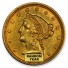 $2.5 Liberty Quarter Eagle About Uncirculated (AU) Obverse