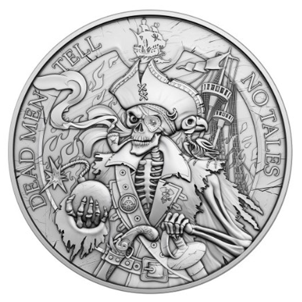 Dead Men Tell No Tales 1 Oz Silver Round - Monument Metals Dead Men Tell No Tales 1 Oz Silver Round - Monument Metals