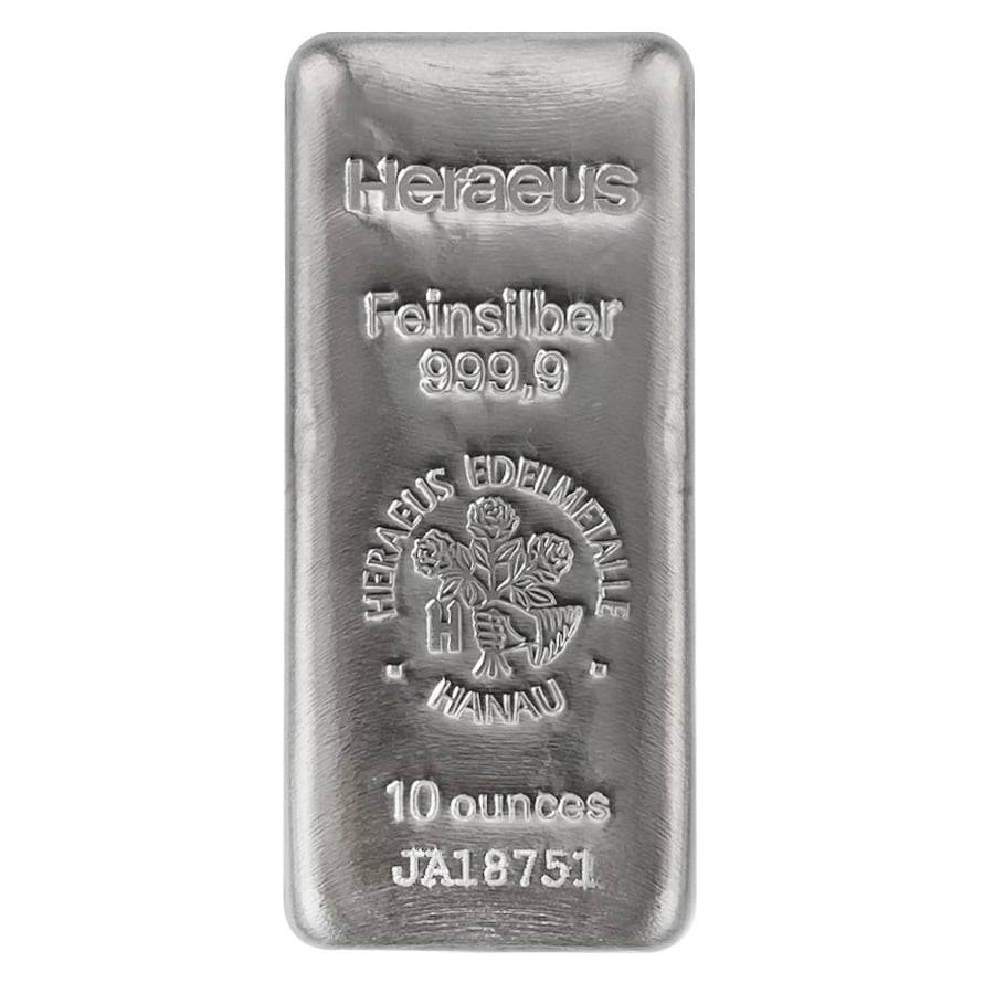 Buy the Heraeus 10 Oz Silver Bar (New) | Monument Metals - Monument Metals