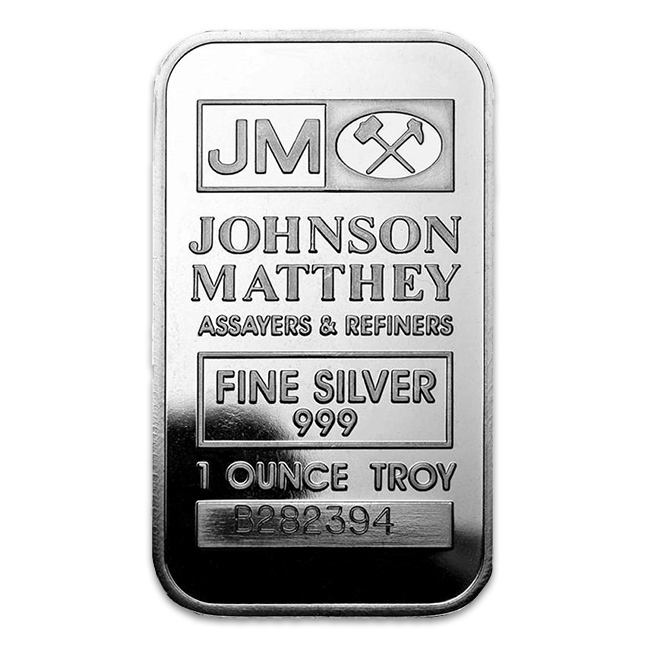 1 oz Johnson Matthey Silver Bar (in Plastic) l JM Bullion™