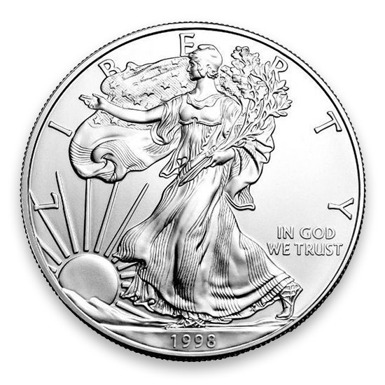 1998 American Silver Eagle 1 Troy Oz .999 discount Fine Silver Gem Bu Uncirculated